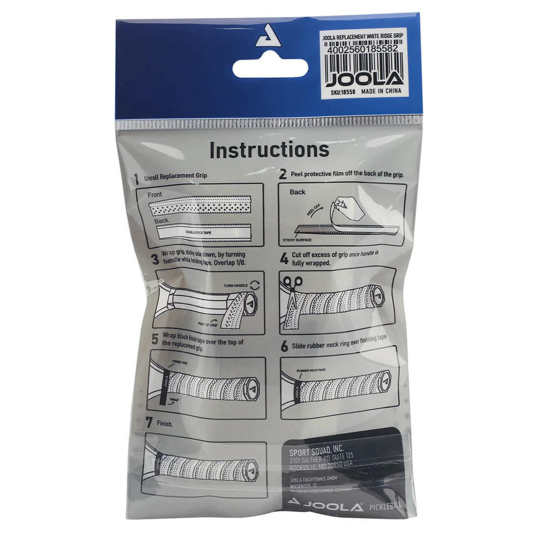 Joola Replacement Ridge Grip 2 Pack - White