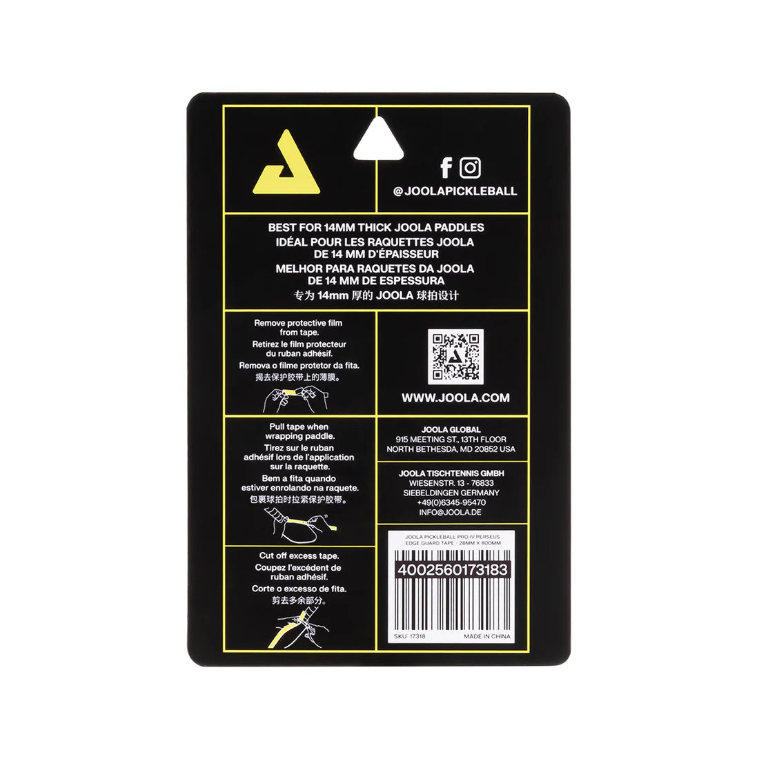 Joola Pickleball Pro IV Perseus Edge Guard Tape - 28MM x 800MM