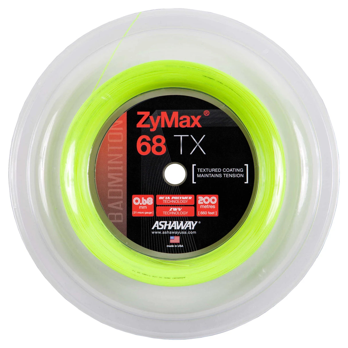 Ashaway ZyMax 68 TX Reel - Optic Yellow