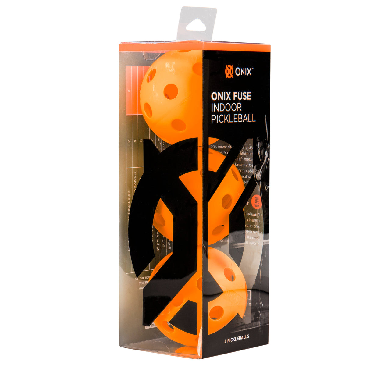 Onix Fuse Indoor Pickleball Orange 3 Pack