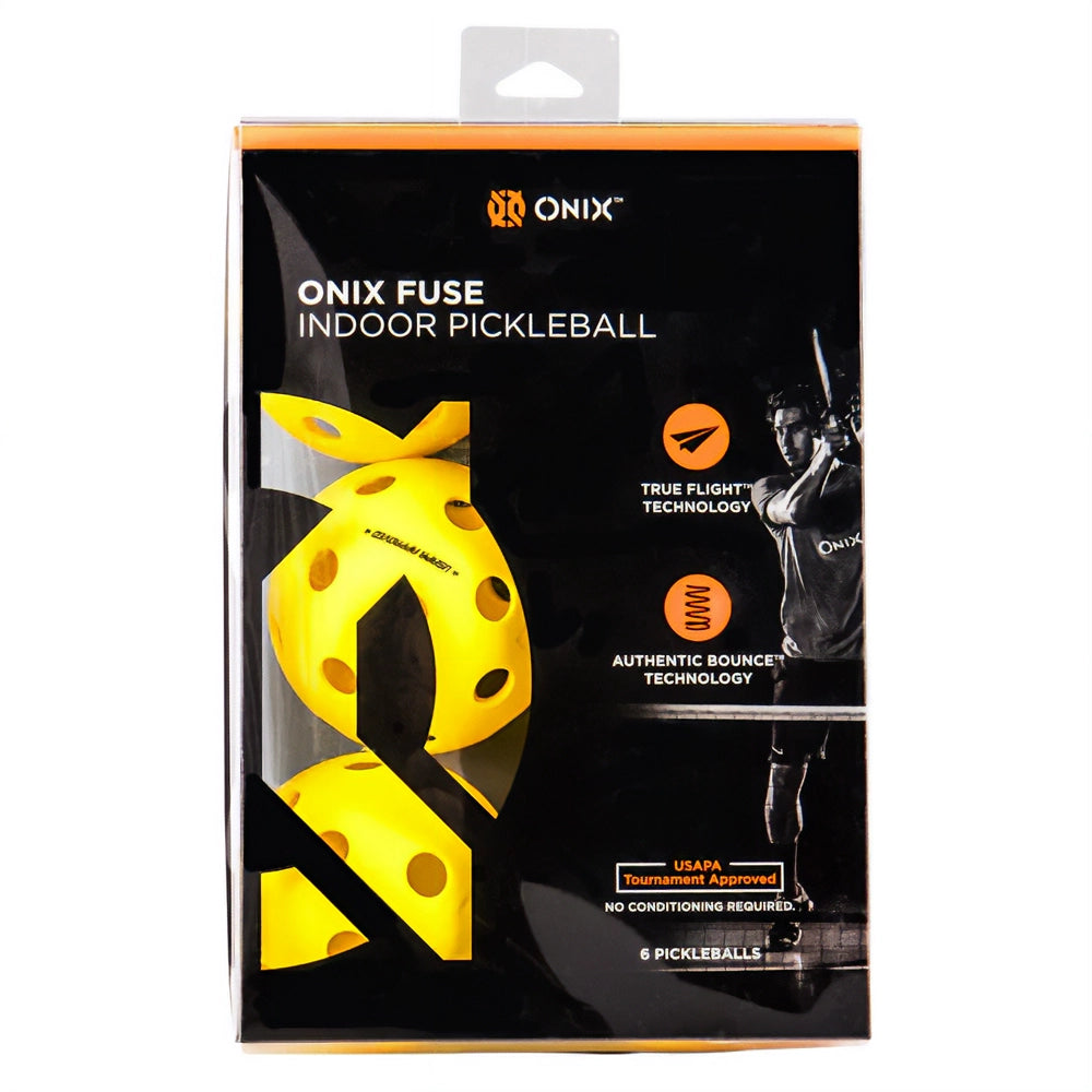 Onix Fuse Indoor Pickleball Yellow 6 pack