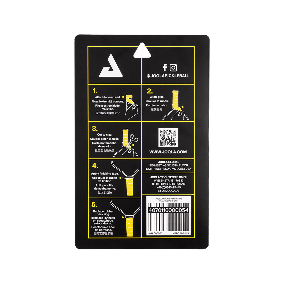 Joola Replacement Feel-Tec Pure Grip 2 Pack - White