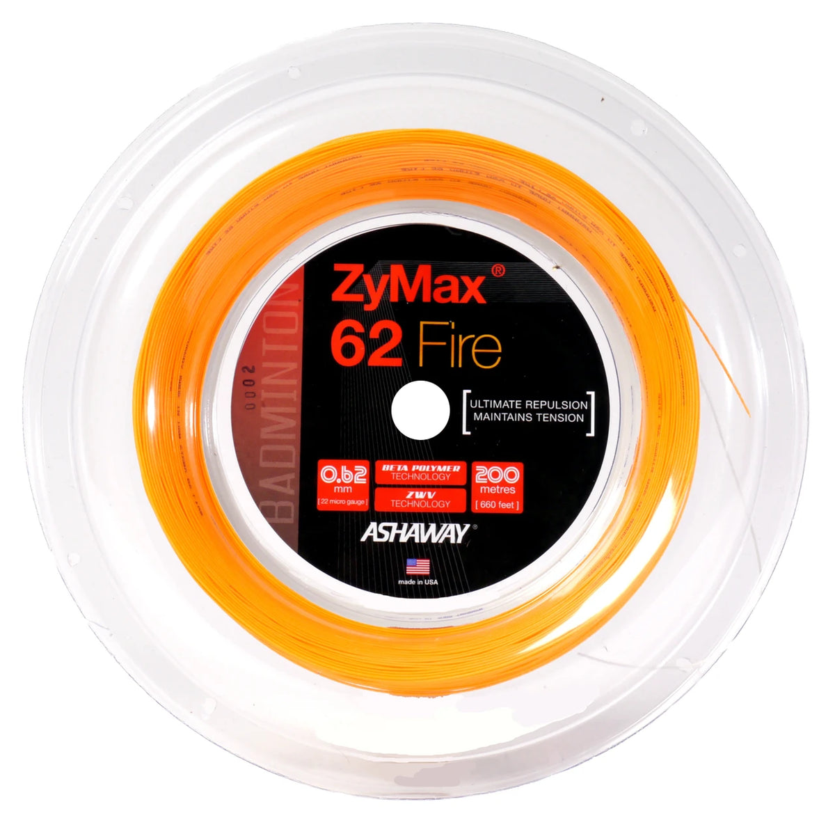 Ashaway ZyMax 62 Fire Reel - Orange