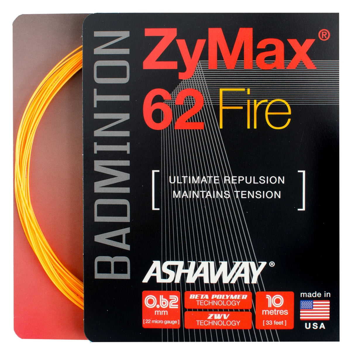 Ashaway ZyMax 62 Fire Set - Orange