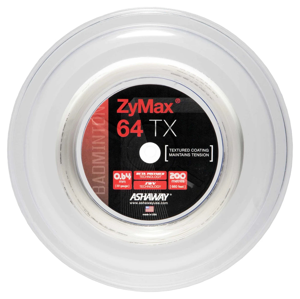 Ashaway ZyMax 64 TX Reel - White