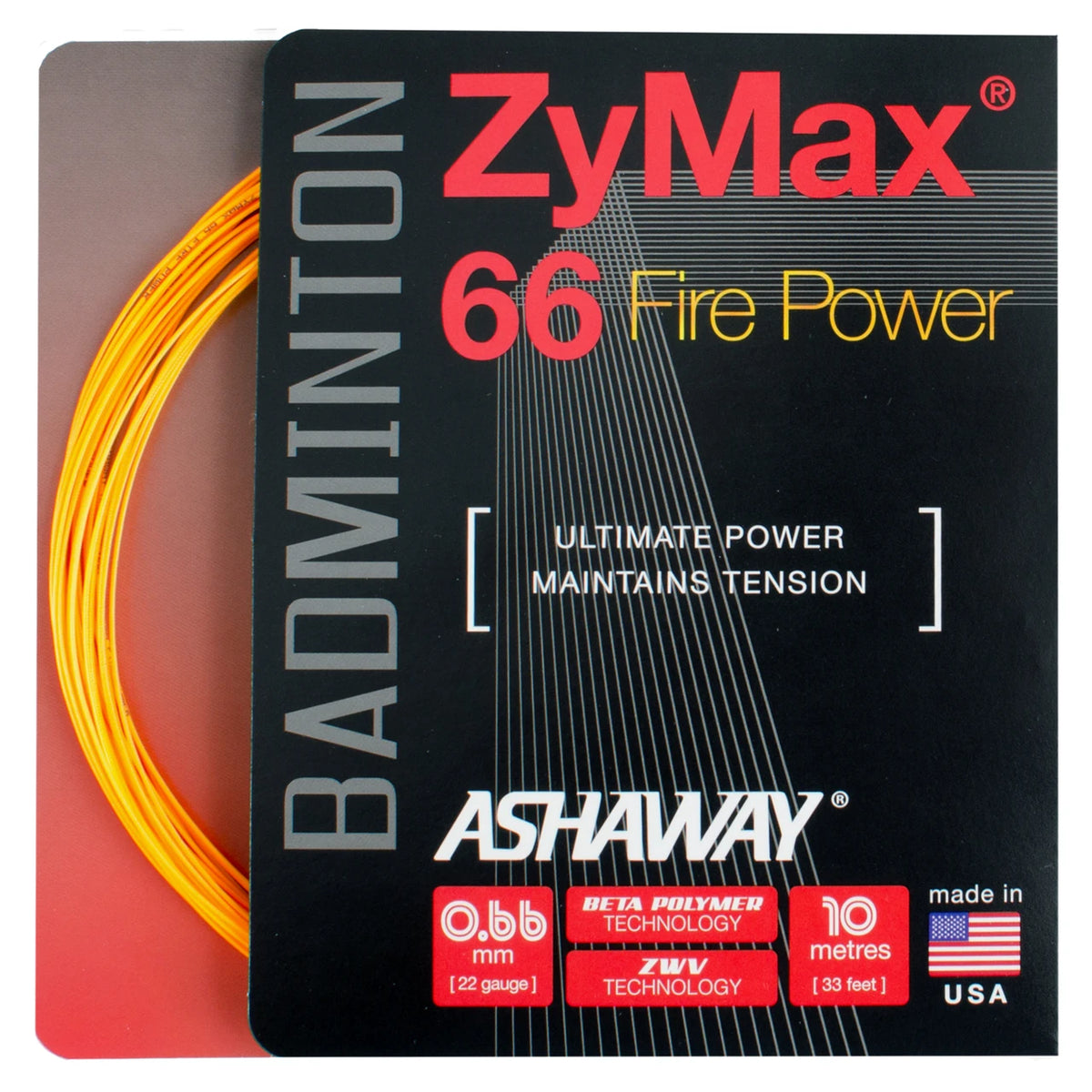 Ashaway ZyMax 66 Fire Power Set - Orange