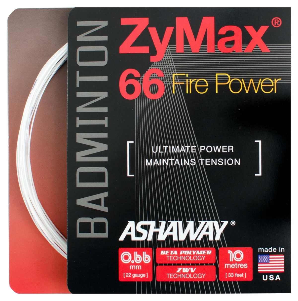 Ashaway ZyMax 66 Fire Power Set - White