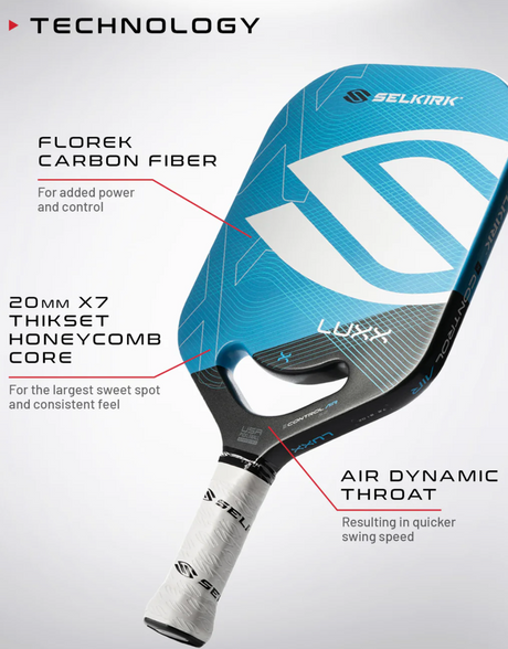 Selkirk Pickleball Best Control and spin racquet_raquette-De_Pickleball_Selkirk_Luxx_Control