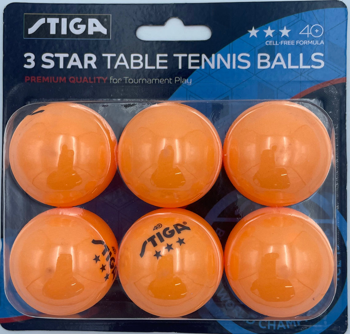 Stiga 3 Star Table Tennis Balls - Orange