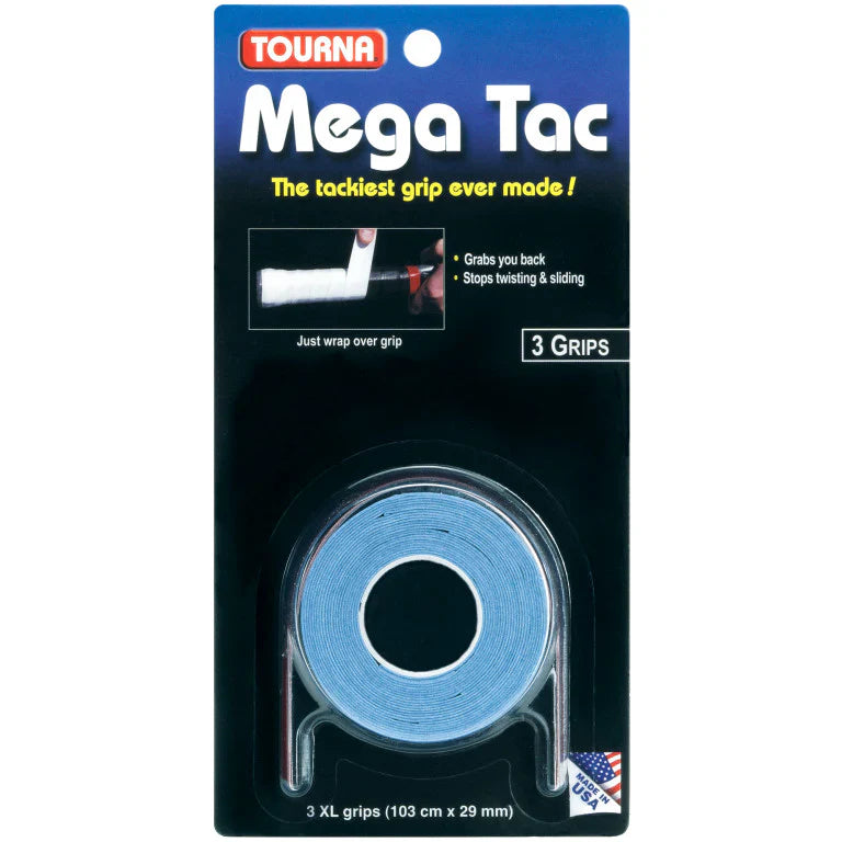 Tourna Mega Tac Overgrip 3 Pack Light Blue