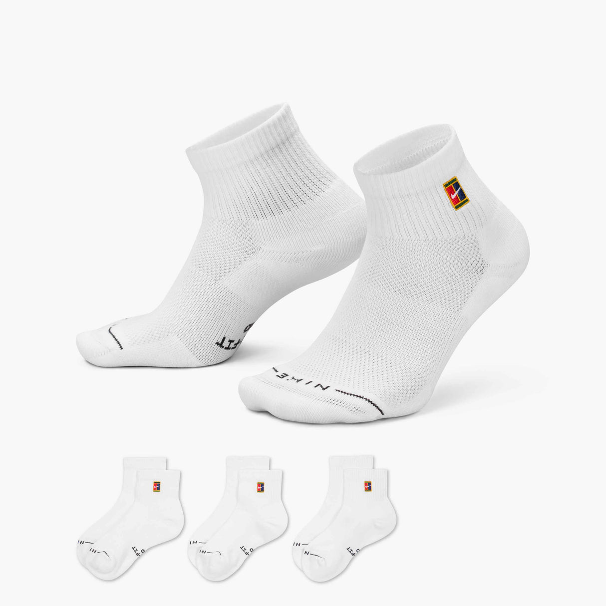 NikeCourt Everyday Elevated Ankle Socks (3 Pairs) - Unisex - White