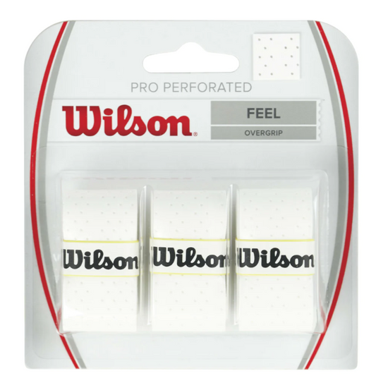 Wilson Pro Surgrip Perforé lot de 3 (Blanc)